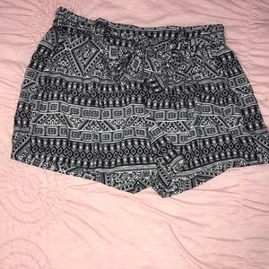 black and white boho shorts
